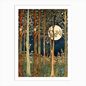 William Morris Moonlight In The Forest 127 Art Print