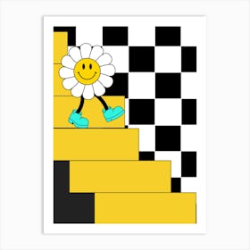 Daisy On The Stairs Art Print