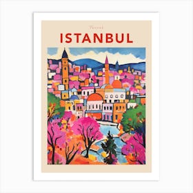 Istanbul Turkey 4 Fauvist Travel Poster Art Print