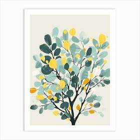Mahogany Tree Flat Illustration 3 Art Print