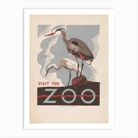 Visit The Zoo Vintage Poster Art Print