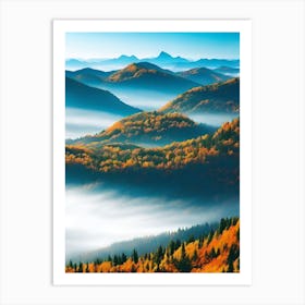 Foggy Mountains Art Print