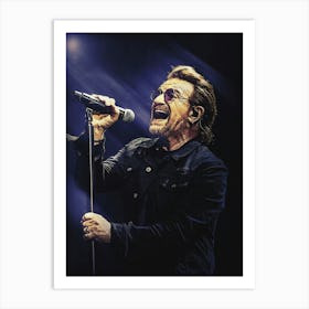 Superstars Bono U2 Art Print