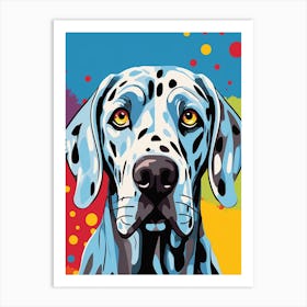 Pop Art Harlequin Great Dane Art Print