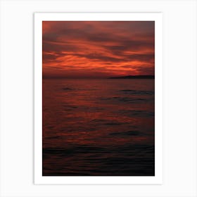 Sunset Over The Ocean Art Print