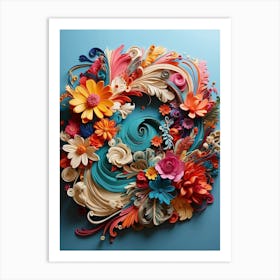 Floral Quilling Art Print