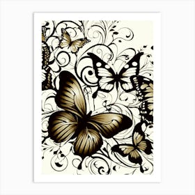 Fluttering Butterflies Art Print