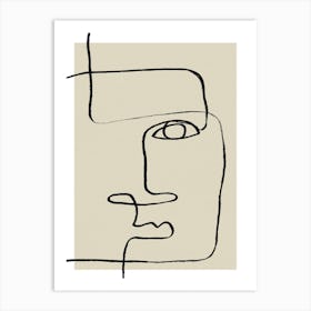 Oneline Face No 1 Art Print