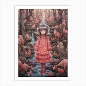 Girl In The Forest Art Print