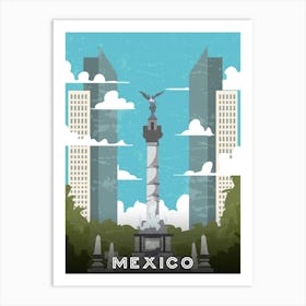 Mexico, Mexico — Retro travel minimalist poster Art Print