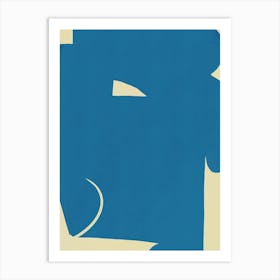 Large Abstract Cut Out In Blue Art Print