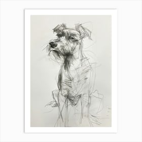 Berger Picard Dog Charcoal Line 2 Art Print