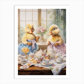 Afternoon Tea Duckling Painting 3 Art Print