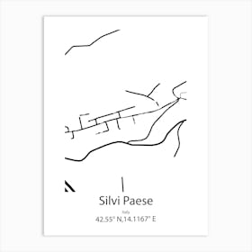 Silvi Paese,Italy Minimalist Map Art Print