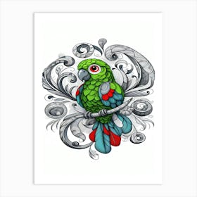 Tango Parrot Art Print