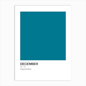 December Birth Month Colour Blue Art Print
