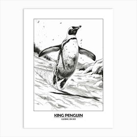 Penguin Sliding On Ice Poster 7 Art Print