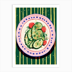 A Plate Of Pricky Pears, Top View Food Illustration 4 Art Print