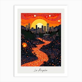 Poster Of Los Angeles, Illustration In The Style Of Pop Art 4 Art Print