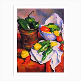 Poblano Pepper 2 Cezanne Style vegetable Art Print