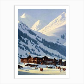 Andermatt, Switzerland Ski Resort Vintage Landscape 1 Skiing Poster Art Print
