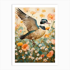 Wood Duck 2 Detailed Bird Painting Art Print