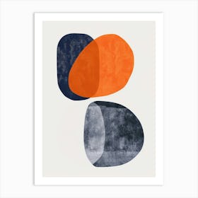 Abstract Orange And Blue Art Print