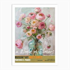 A World Of Flowers, Van Gogh Exhibition Ranunculus 1 Art Print