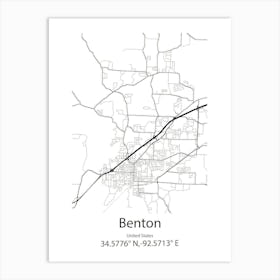 Benton Harbor,United States Minimalist Map 1 Art Print