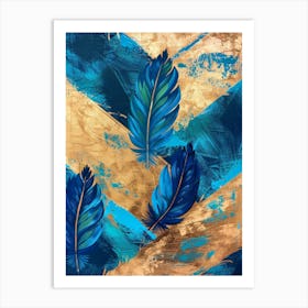 Blue Feathers 4 Art Print