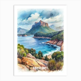 Freycinet National Park Watercolor Painting 1 Art Print