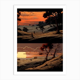 Sunset In The Desert Art Print