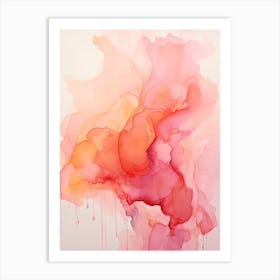 Pink And Orange Flow Asbtract Painting 2 Art Print