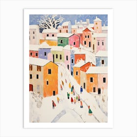 Winter Snow Dubrovnik   Croatia Snow Illustration 1 Art Print