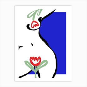 Act With Tulips Art Print