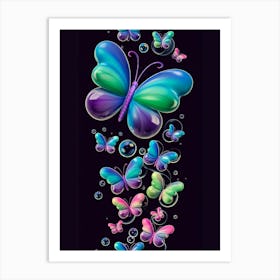 Butterflies And Bubbles Art Print