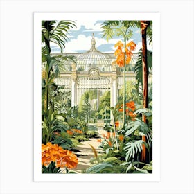 Botanischer Garten Mnchen Nymphenburg Germany Modern Illustration 1  Art Print