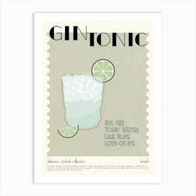 Cocktail Gin Tonic Art Print