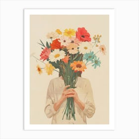 Spring Girl With Wild Flowers 2 Art Print