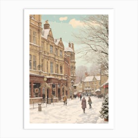 Vintage Winter Illustration Oxford United Kingdom 5 Art Print