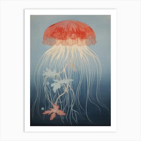 Box Jellyfish Japanese Style Illustration 4 Art Print