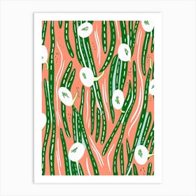 Garlic Scapes Summer Illustration 3 Art Print