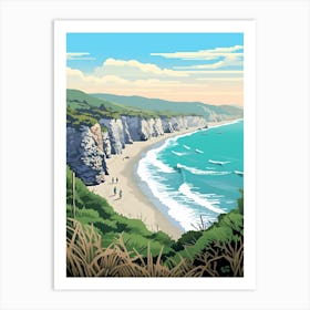 West Coast Trail New Zealand 1 Vintage Travel Illustration Art Print