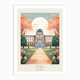 The Louvre   Paris, France   Cute Botanical Illustration Travel 1 Poster Art Print