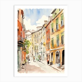 Trieste, Italy Watercolour Streets 4 Art Print