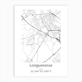 Longuenesse,France Minimalist Map Art Print