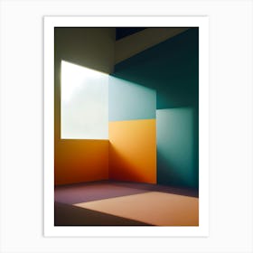 Harmonies of Light and Form: Digital Minimalist Abstract Art Art Print