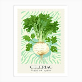 Marche Aux Legumes Celeriac Summer Illustration 7 Art Print