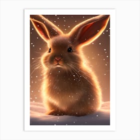 Bunny In The Snow 1 Art Print