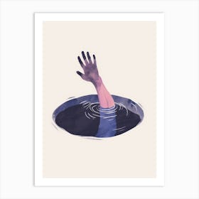 Drowning Hand Art Print